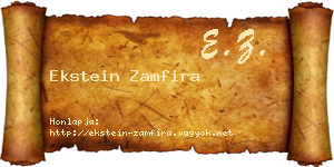 Ekstein Zamfira névjegykártya